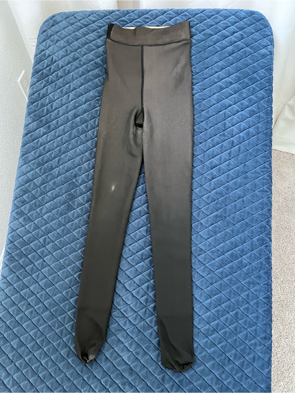Black High Waisted Fleece Lined Shaping Leggings Compression Tights - XS-M